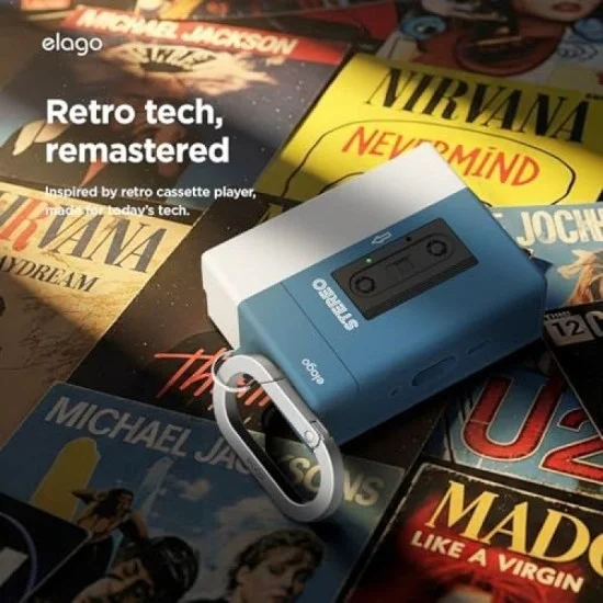 Elago airpods pro 3 cassette player hang case _ blue